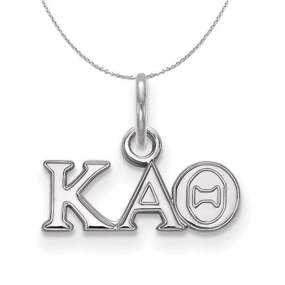 Sterling Silver Kappa Alpha Theta XS (Tiny) Greek Necklace - 16 Inch - Picture 1 of 7